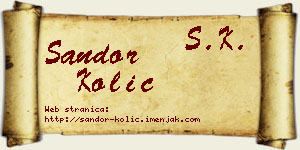 Šandor Kolić vizit kartica